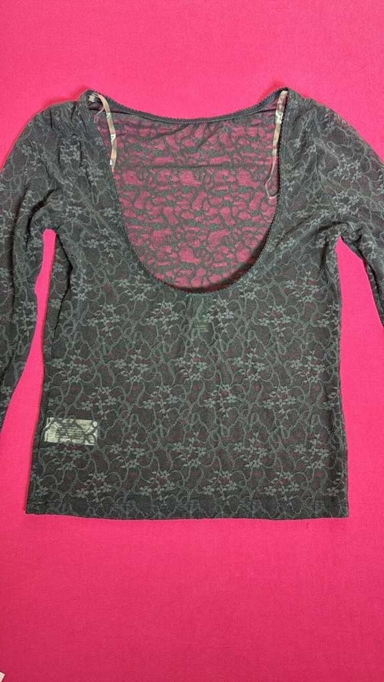 Wild Fable Black Lace Long Sleeve TopSize XS Sheer Floral Y2K Stretch New